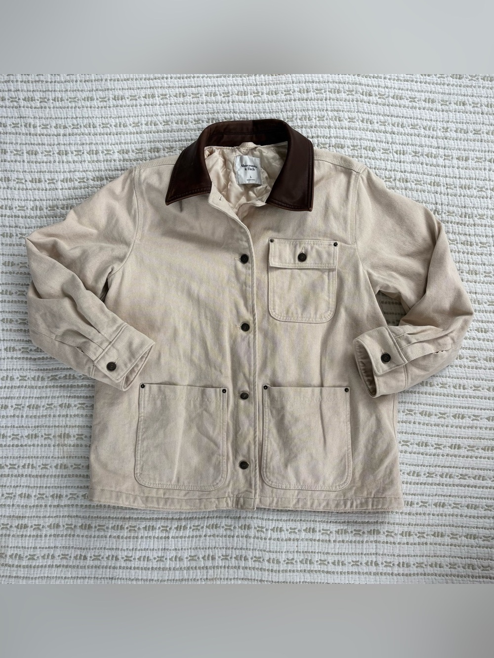 Abercrombie & Fitch Mid-Length Twill Workwear Jacket Size Large